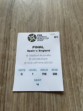 Sammlerticket FIFA WM Frauen Finale Spanien - England 20.08.2023 Ausdruck