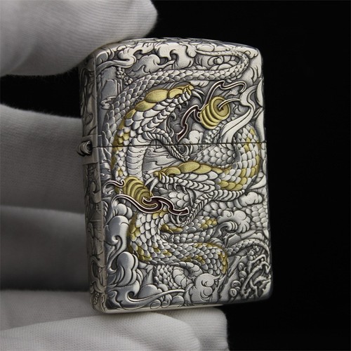 Zippo armor case brass - brass, snake
