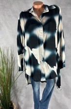 legere SEIDEN Vokuhila LONG BLUSE Tunika Italy l W GRAU 38 40 42