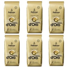 6 x 1000g Dallmayr d’Oro Kaffeebohnen Crema Kaffee Cafe 6x 1kg Stärke 6/10