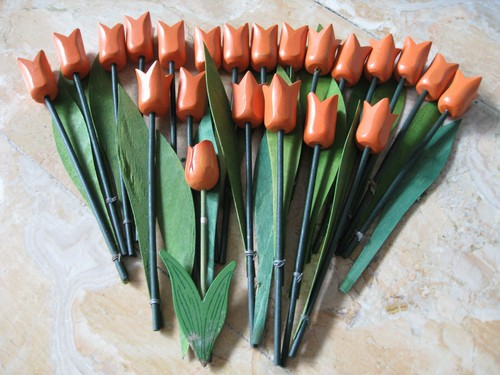 Orange holztulpen 18cm lang - orange,