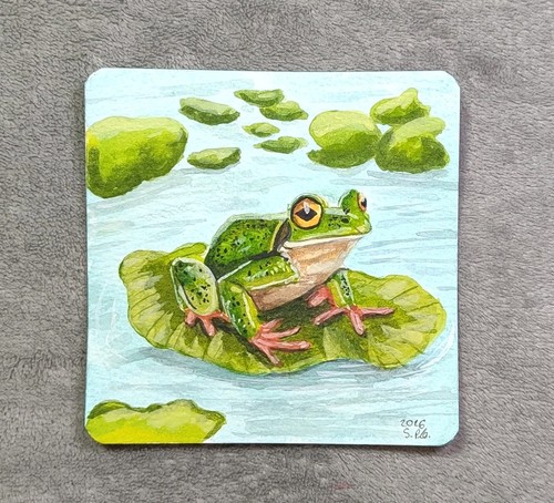 Aquarell frosch gemälde - aquarell,