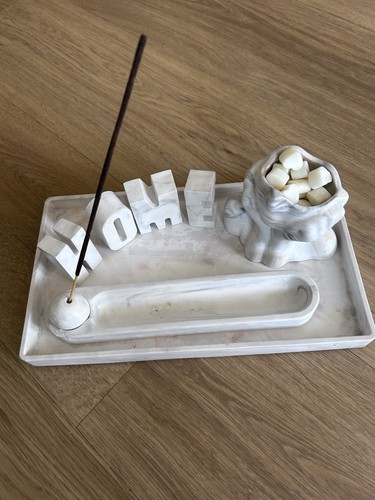 Deko set tablett marmoroptik - tablett,