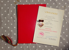 DDR Aktivist der sozialistischen Arbeit Urkunde Mappe Bauern Orden Uniform MfS