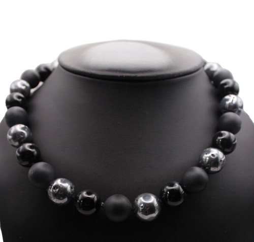 Collier halskette onyx hematit - collier,