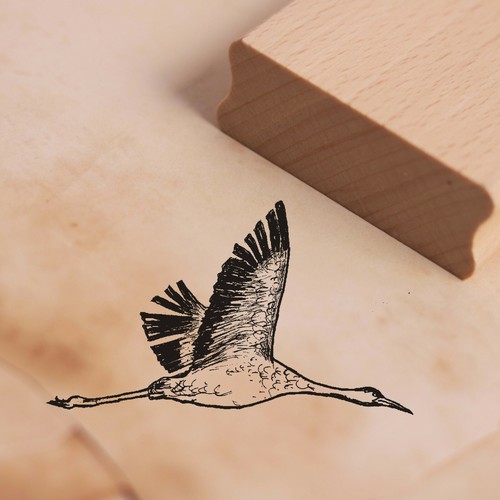 Stempel fliegender kranich - stempel,