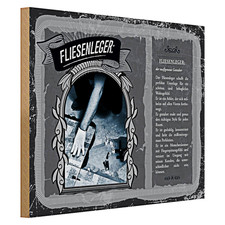 Holzschild Berufe 40x30cm Fliesenleger maßgenauer Gestalter