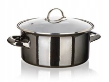 Emaille Topf Metallic Schwarz