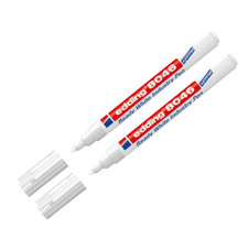 2 x edding 8046 Ready white industry pen permanent marker 1-3mm weiß Rundspitze