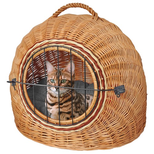 Katzenkorb weide mit kissen - weide,