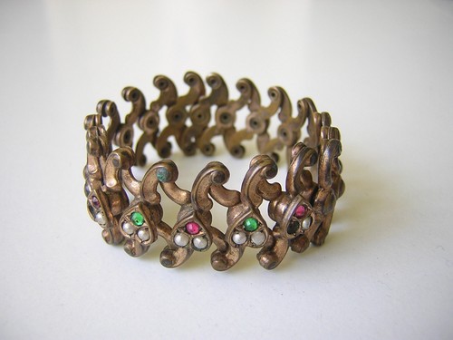 Antik ziehharmonika armband - antik,