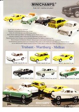 MINICHAMPS WERBESEITE TRABANT MELKUS WARTBURG in 1-43....Zeitungsanzeige  #2005