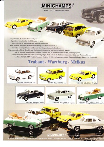 Minichamps werbeseite trabant - minichamps,
