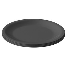 ENGELLAND 4 x Mehrweg Kunststoff-Teller Flach Plastikteller Picknick Anthrazit