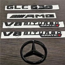 Für Mercede Benz GLC63S AMG V8 BITURBO 4MATIC+ Emblem Aufkleber X253 Schwarz