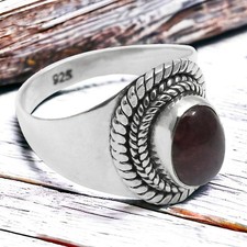 Solid Sterling Silber Oktober Oval Turmalin Stein Cocktail Ring Schmuck Größe 7