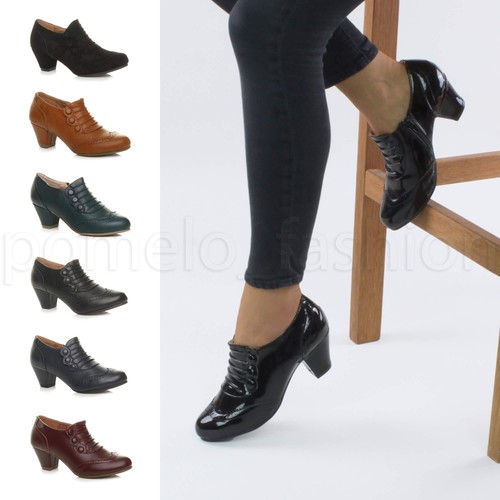 Damen ladies mid heel - ladies, button