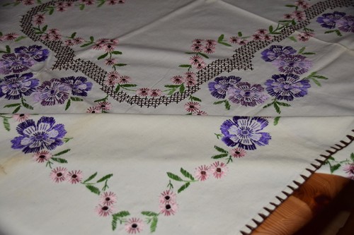 Altes leinen tischdecke - altes,