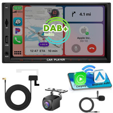 7" 2DIN Wireless CarPlay Autoradio MP5 BT5.0 USB FM RDS DAB+Mikrofon+IP68 Kamera