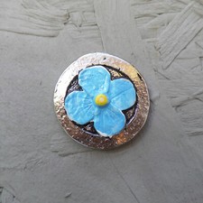 NEU Magnetbrosche Blume blau