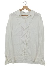 BLACKY DRESS Rüschen-Bluse Damen Bluse Gr. DE 40 weiß Casual-Look