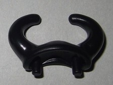 16544, 1x Helm- Feder, Hörner (für 2 Loch Helm), klein, schwarz