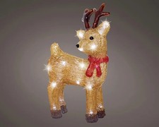 Lumineo LED Rentier batteriebetrieben mit Timer 30 cm kaltweiß braun  Dekofigur