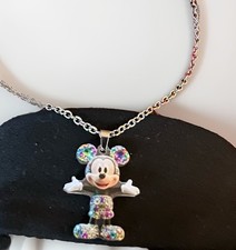 DISNEY CARTOON MICKEY MOUSE ACRYL ANHÄNGER HALSKETTE PEDANT KEIN 3D FLACH