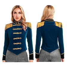 Damen Samt Blazer Jäckchen Ringmaster Kostüm Zirkus Kurzjacke Jacket Outerwear.