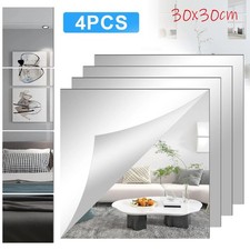 4PCS Spiegelfolie Selbstklebend Wand Möbel 30x30CM Wandspiegel Folie Spiegel