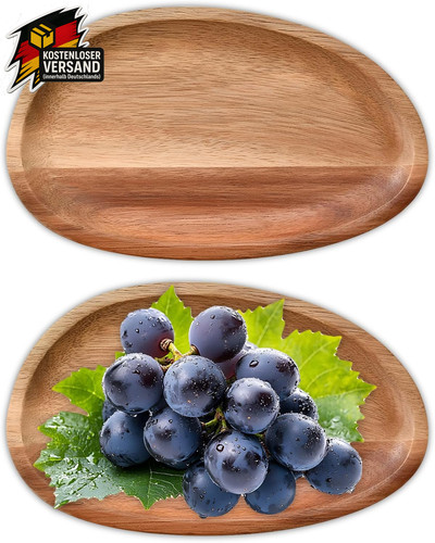 Ovales holztablett dekoschale - holztablett,