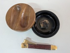 Alter Zigarrenaschenbecher + Zigarrenschneider zgl. Ablage für Zigarren