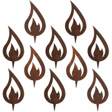 10 Stück Flamme Edelrost Rost