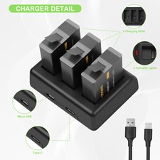 3Pcs Akku+für GoPro Hero 5 6