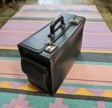 Original Lufhansa pilot case Piloten Koffer schwarz Leder Zahlenschloss 2x Code