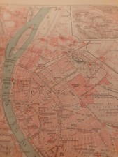 Stadtplan Budapest  Lithographie von ca. 1895