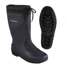 Gummistiefel warm gefüttert blau SPIRALE mit Stulpe und Kordelzug Gr. 31 - 48