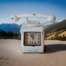 Vintage Uhr Telefon Deko Retro