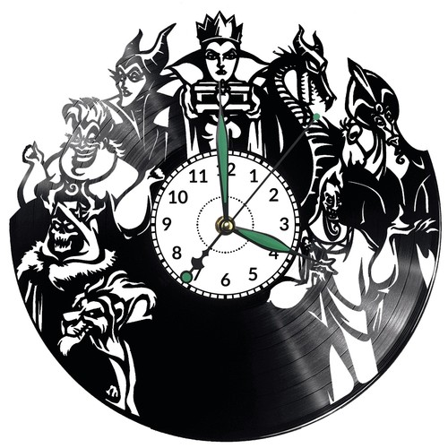 Disney villains vinyl wanduhr - villains,