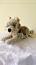 Steiff Jungwolf 45 liegend 069253, KFS Plegeanl.,1996-97, Super Zustand ,SELTEN
