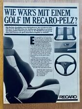 Recaro Sportsitz Golf im Recaro-Pelz Original 1985 Vintage Advert Werbung