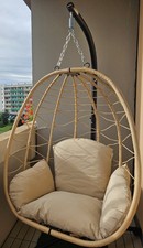 HinHocker Hängesessel mit Gestell | Creme Ergonomischer Sessel