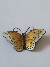 David Andersen Sterling  Silber Brosche Schmetterling Emaille Brosche Norwegen
