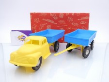 MS Seidel # OPEL Blitz Kipperpritsche m. Anhänger gelb-blau 60ger Jahre Plastik