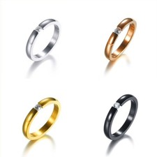 Damen Kristall Ring Band Edel