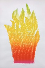 Heinz Mack. Flammenhand, 1981,  handsigniert, nummeriert und datiert; sehr groß
