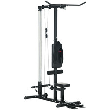 Klimmzugstation Power Cage mit verstellbarem Sitz Home Gym schwarz