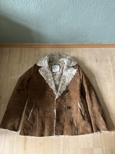 H&M L.O.G.G. Wildlederjacke Gr. 42 | Braun Cognac | Teddyfell | 70er Boho-Style