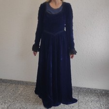 Mittelalterliches Kleid Samt Blau Karneval Ballkleid Burgfeste Kostüm Fasching