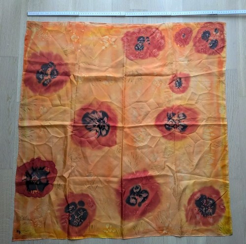 Seidentuch handbemalt 86x86 - seidentuch,